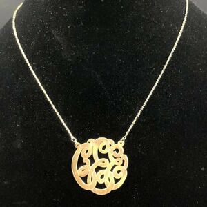 BSI ITALY 925 STERLING VERMEIL Monogram NECKLACE